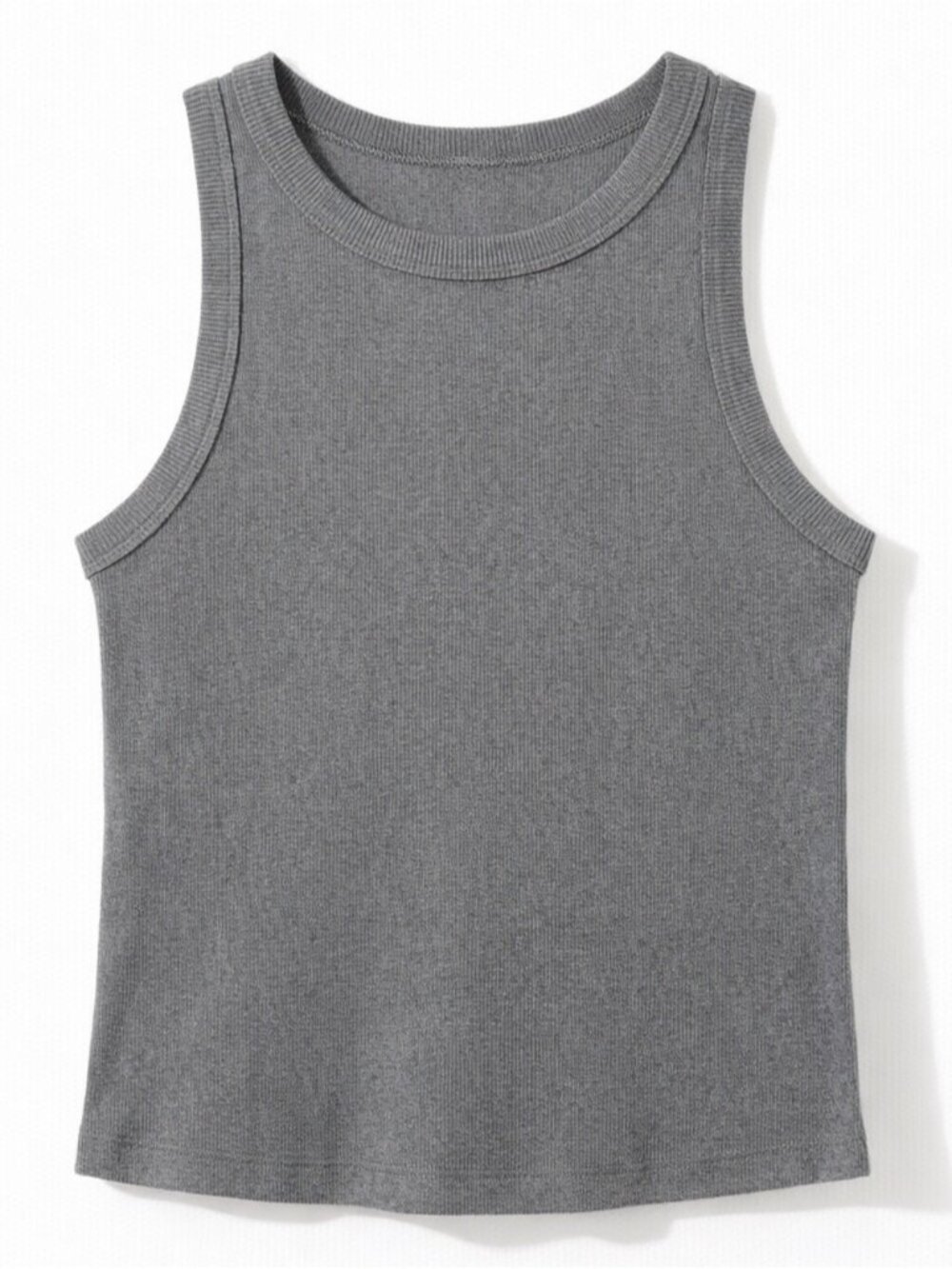 Gray Ribbed‎ Tank Top